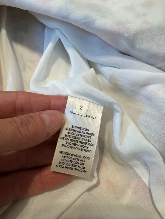 Rebecca Taylor Emma Dress Women’s Size 2 Floral Maxi Cream Blush Blue Pockets - Picture 14 of 16